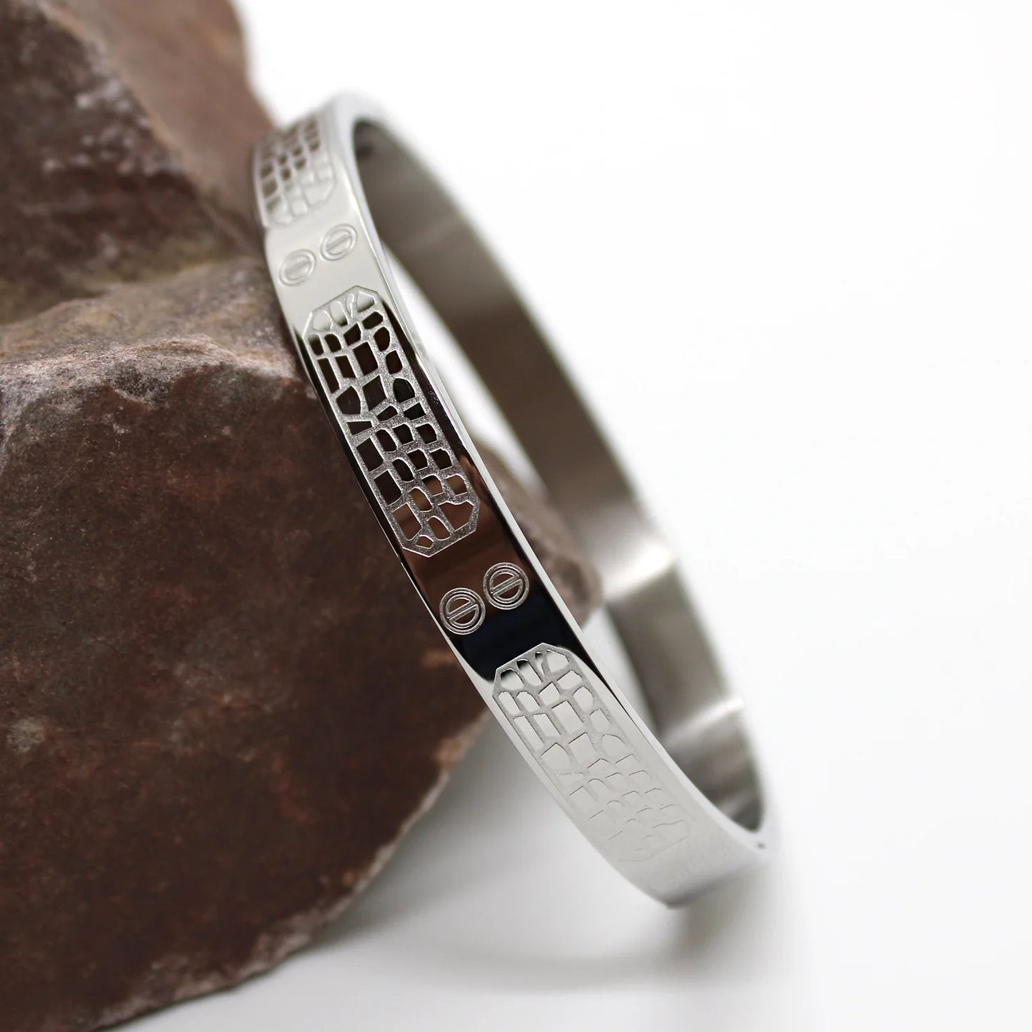 Premium Stone Wall Silver Men's Bracelet