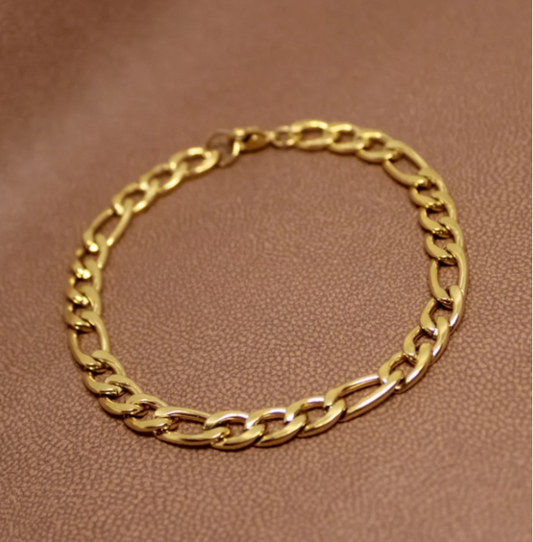 Classic Gold Curb Chain Bracelet (8 Inch)
