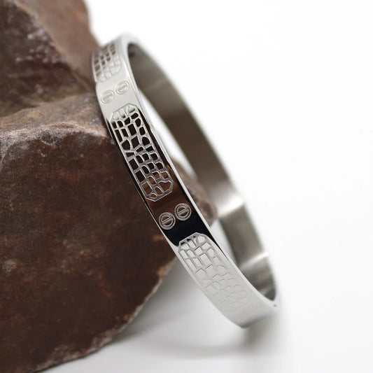 Premium Stone Wall Silver Men's Bracelet