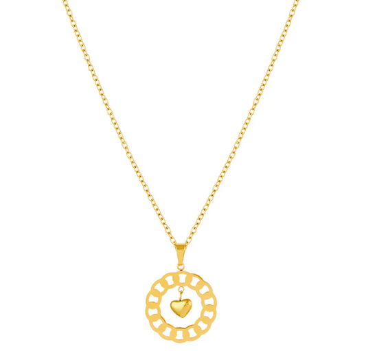 Golden Heart Pendant Necklace